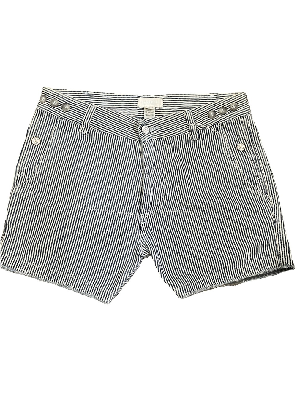 Diesel Navy and White Striped Cotton Shorts
